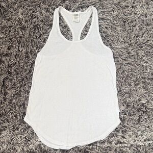 PINK Victoria's Secret White Racerback Lightweight Tank